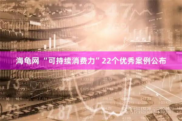 海龟网 “可持续消费力”22个优秀案例公布