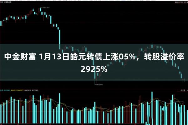 中金财富 1月13日皓元转债上涨05%，转股溢价率2925%